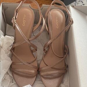 ALDO Women's Elegant Brown Strappy Heels